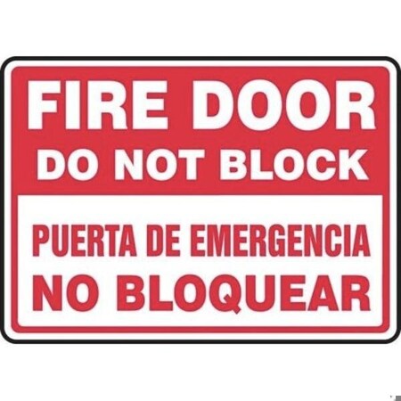 Accuform BILINGUAL SAFETY SIGN FIRE DOOR  SBMEXT908MXT SBMEXT908MXT